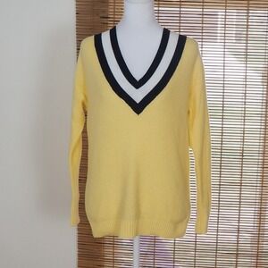 Chaps Women's Tennis Sweater Sz Small Preppy Cricket Racquet Retro Sport